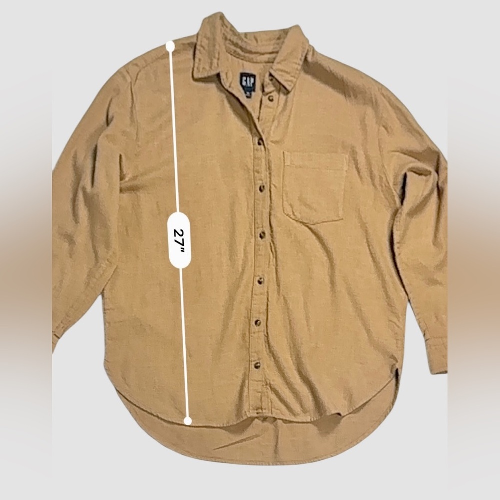 GAP Camel Heather Flannel Women’s Button-Up Shirt 100% Cotton – Size M - Picture 13 of 16
